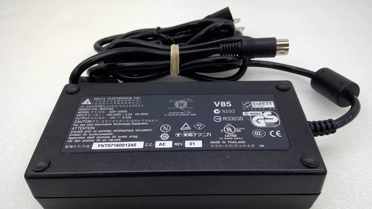 Genuine BARCO Delta ADP-100EB B557222 100W 12V 8.33A 8-Pin AC Adapter