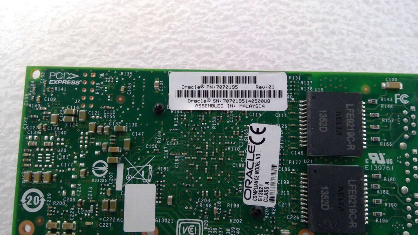 Oracle 7070195 Quad Port GbE PCI Express 2.0 G13021 i350-T4
