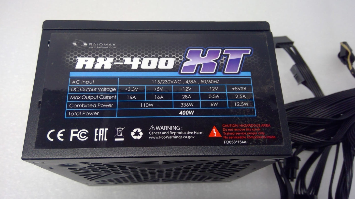Raidmax RX-400 XT 80 Plus Bronze 400W Non Modular Switching Power Supply