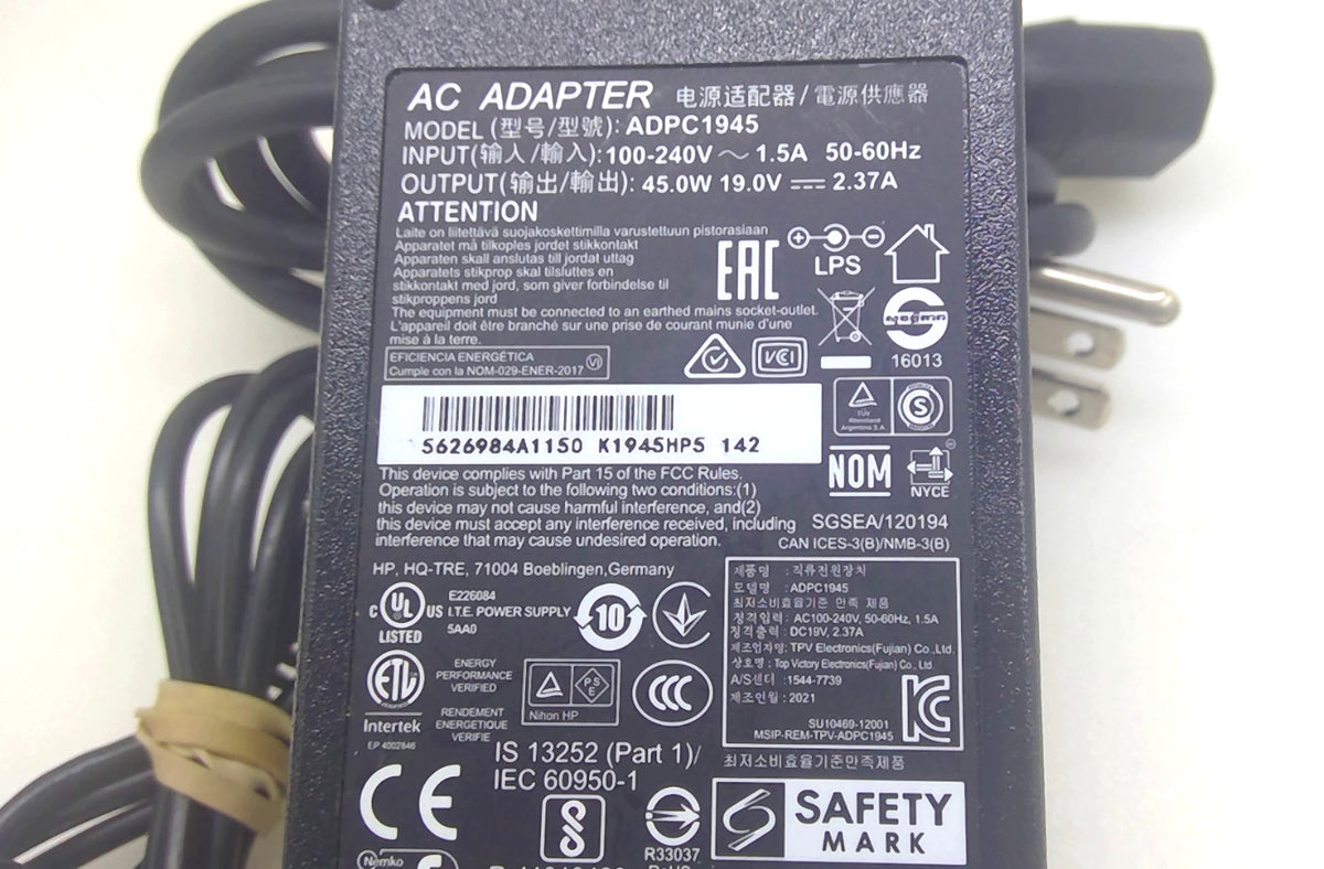 TPV ADPC1945 45W 19V 2.37A AC Adapter for HP Pavilion Monitor 5.5x2.5mm