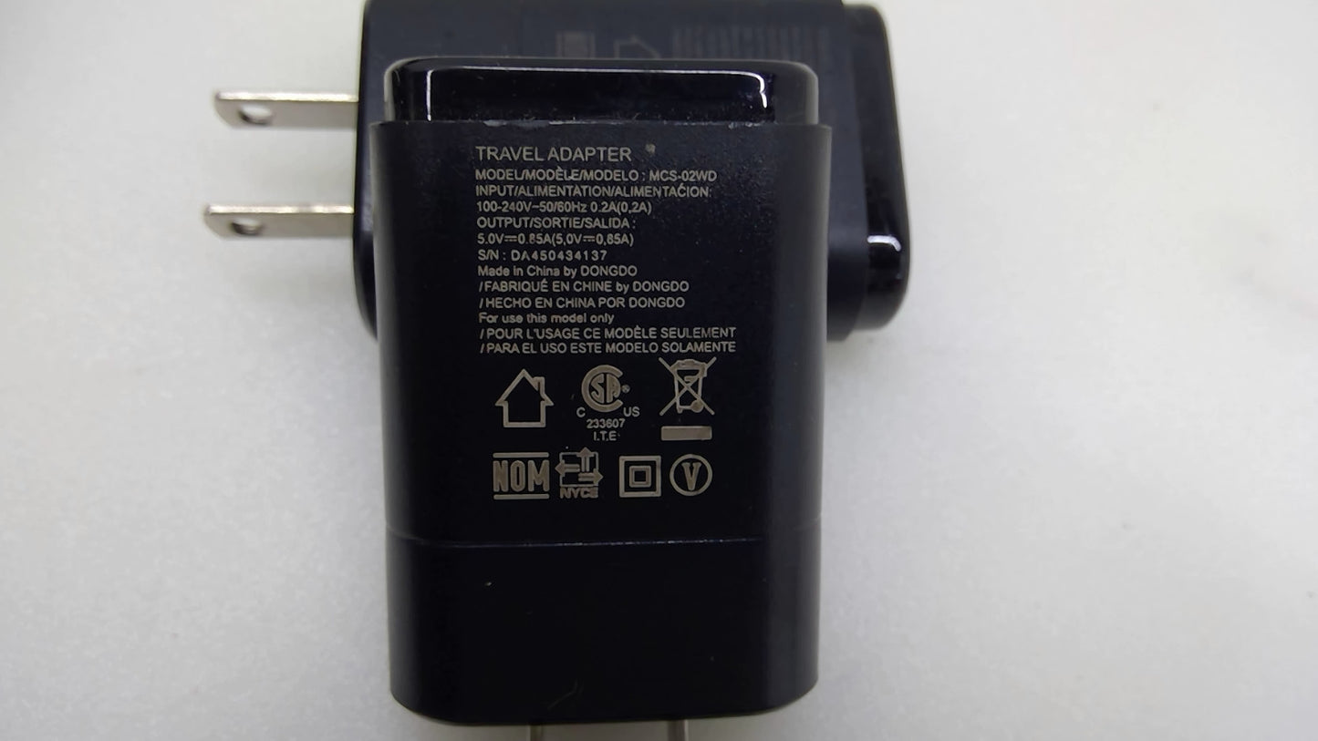 Lot of 5 OEM LG MCS-02WD USB-A Wall Chargers 5V 0.85A EAY62709801 Black