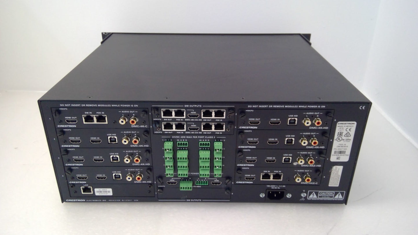 Crestron DM-MD8X8 Media Switcher W/6X DMC-4K-HD 1X DMC-4K-C 1X DMC-4KZ-C *READ*