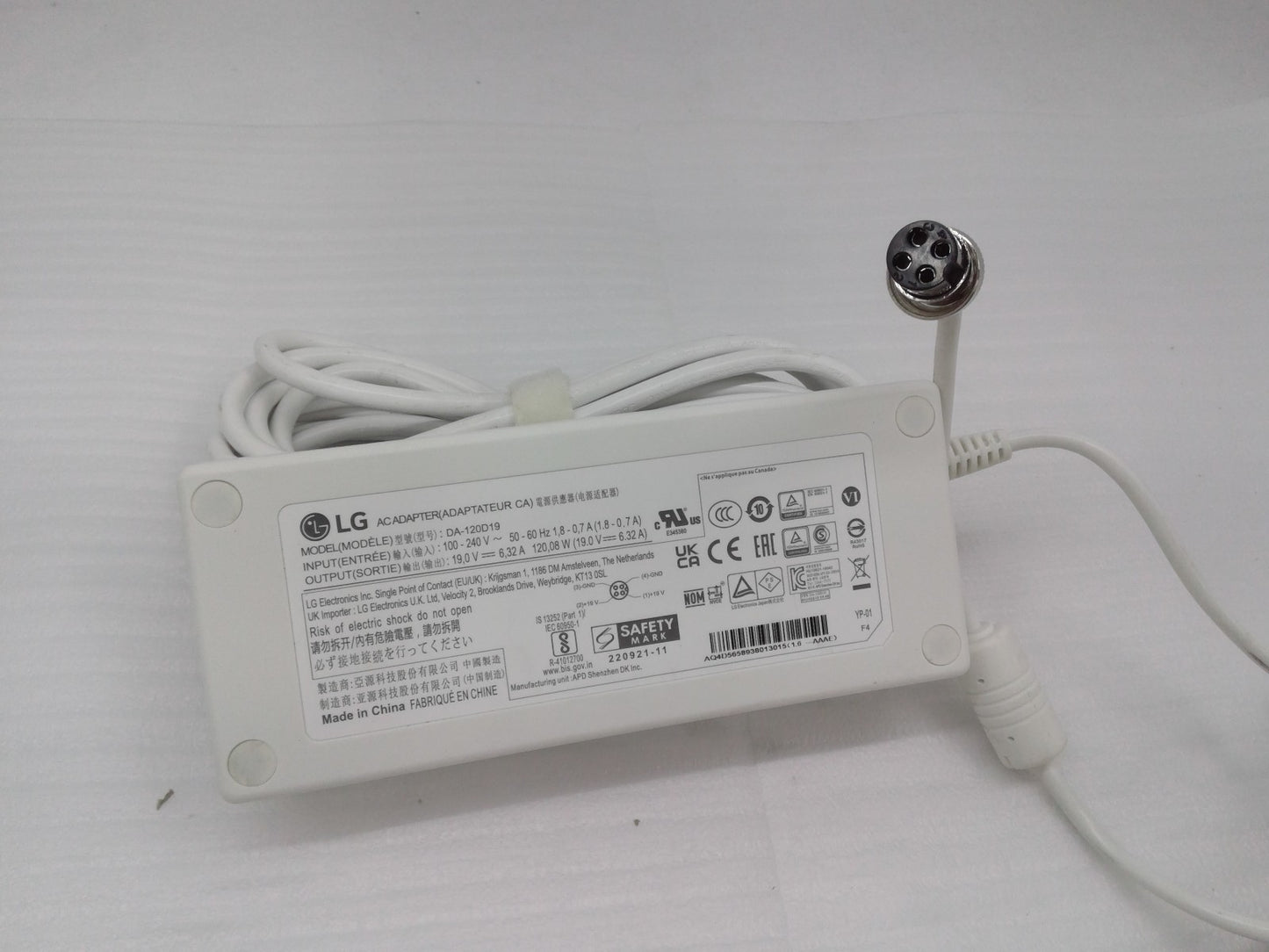 OEM LG DA-120D19 AC Adapter fits 27HJ713S-W 27'' 4K UHD IPS Surgical Monitor