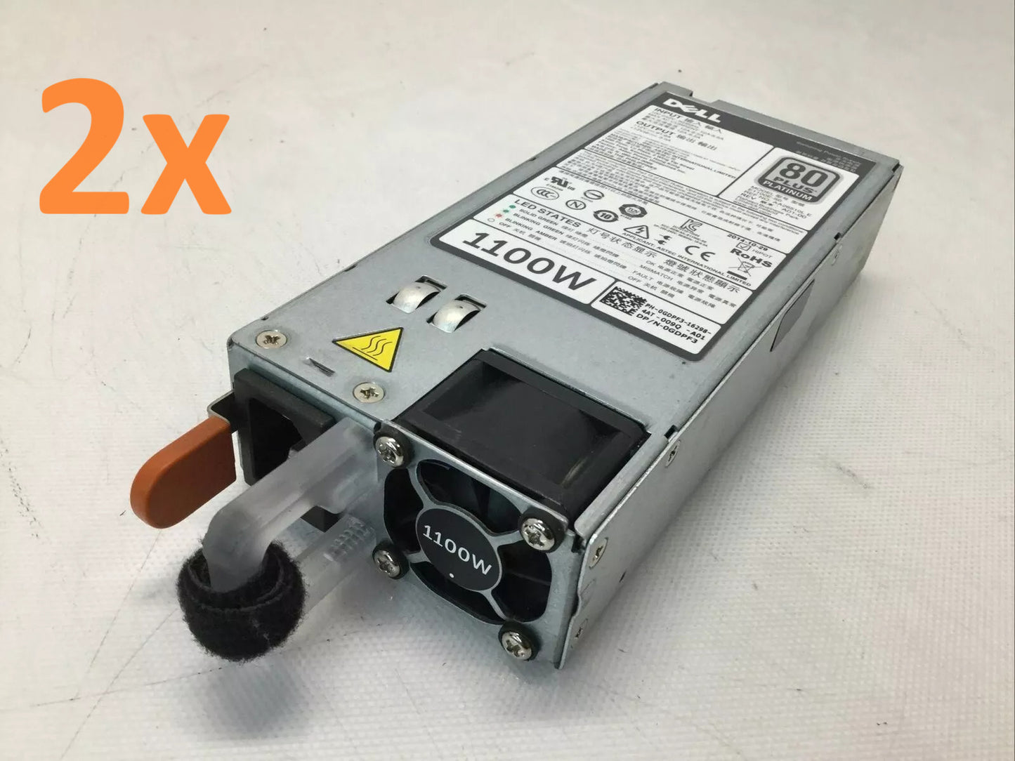 Lot of 2 - Dell E1100E-S0 L1100E-S0 PowerEdge 1100W Server Power Supply 0GDPF3