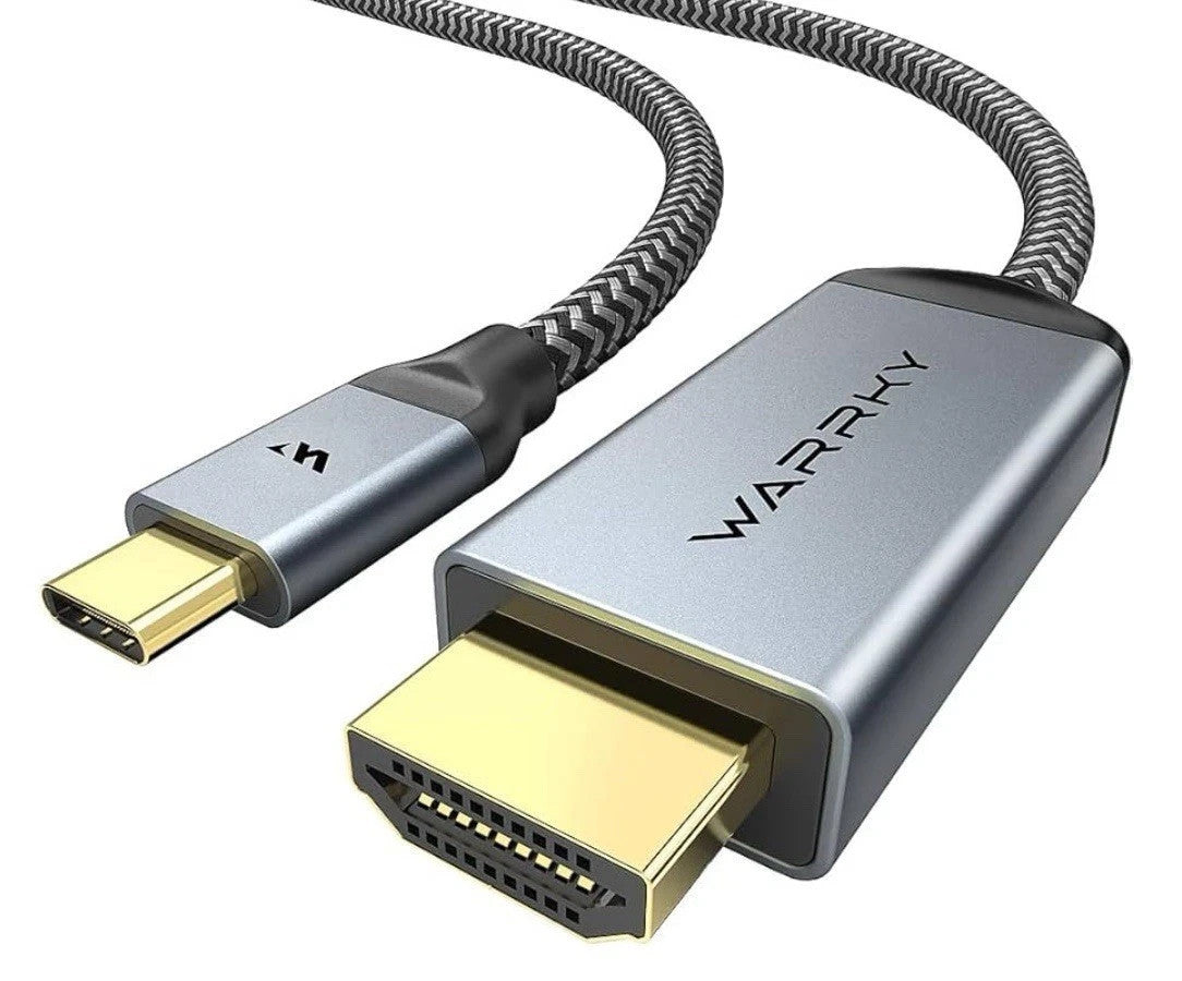 WARRKY USB C to HDMI Cable 4K 60Hz Anti-Interference, Gold-Plated Plugs 6FT
