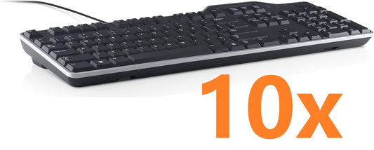 Lot of 10 - NEW Dell KB813 (KB813BKUS) Smartcard Wired Keyboard - Black 026XGK