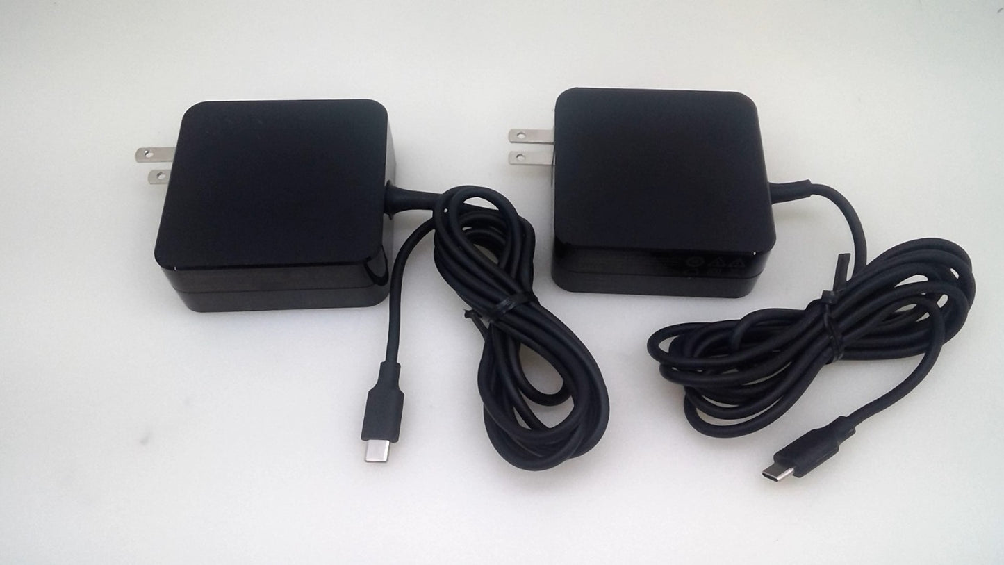 lot of 2 90W USB-C Laptop Replacement Ac Adapter Charger Wall Cord For Lenovo