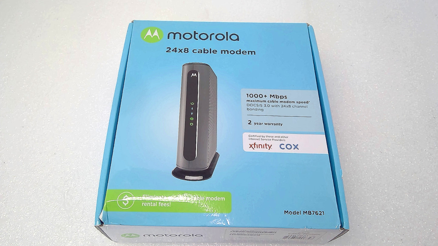 Open Box Motorola MB7621 1802 V1.0 Modem 1000 MBPS 24x8 Cable