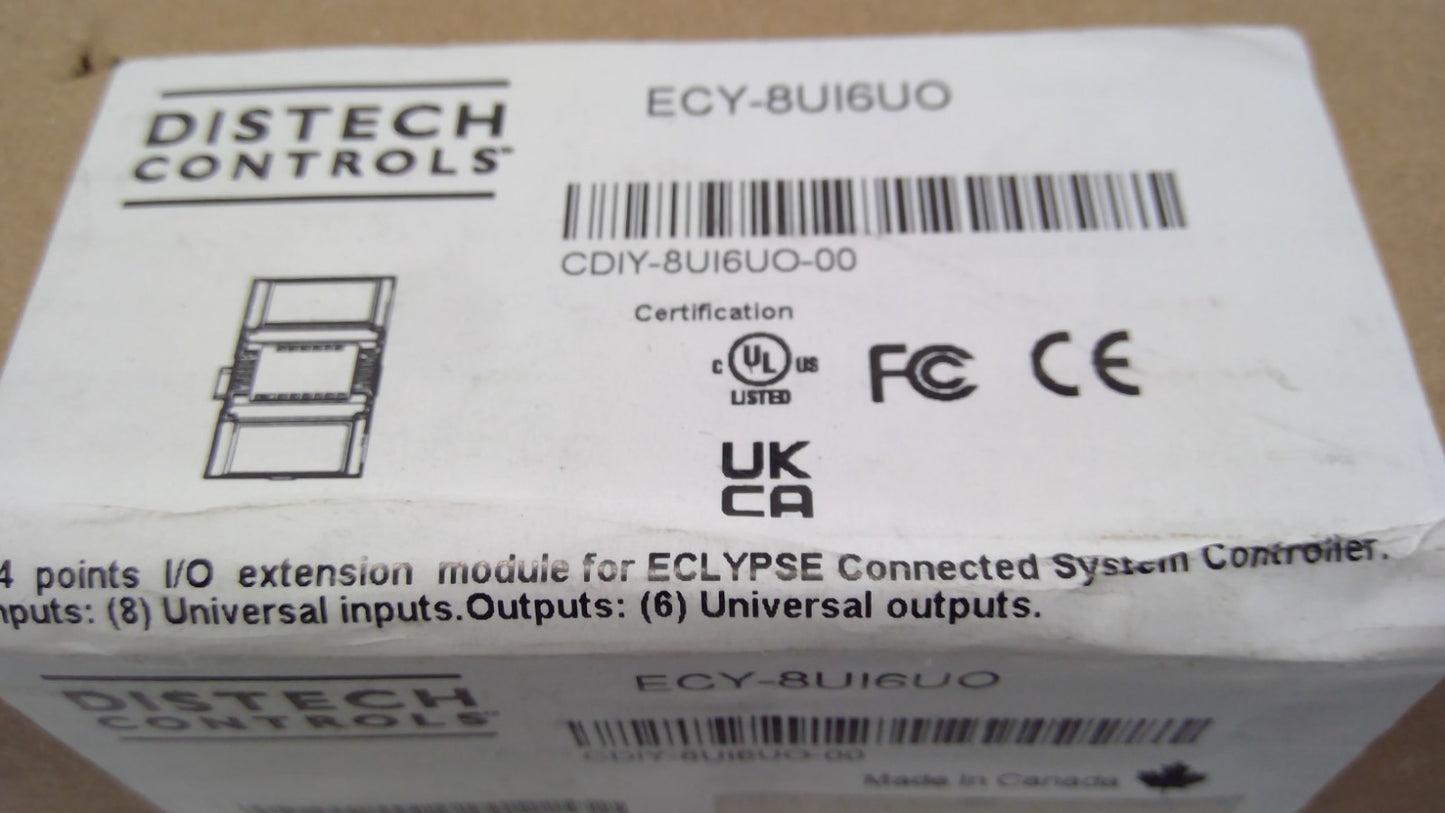 NEW Distech Controls ECY-8UI6UO I/O Extension Module Eclypse 8 Input 6 Output