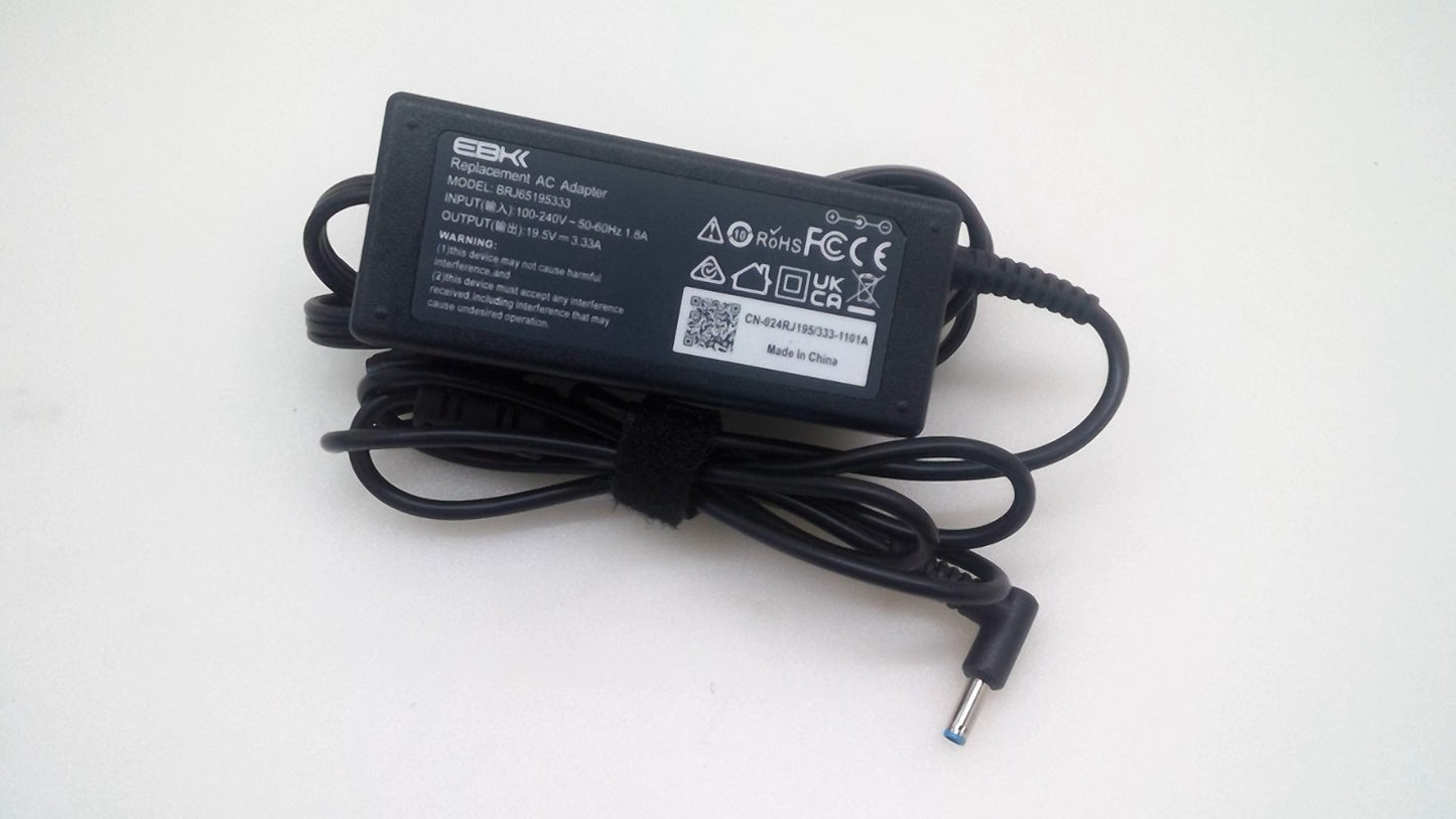 EBK Replacement AC/Standard Adapter BRJ65195333 19.5V 3.33A Black Tip 4.5*3.0mm