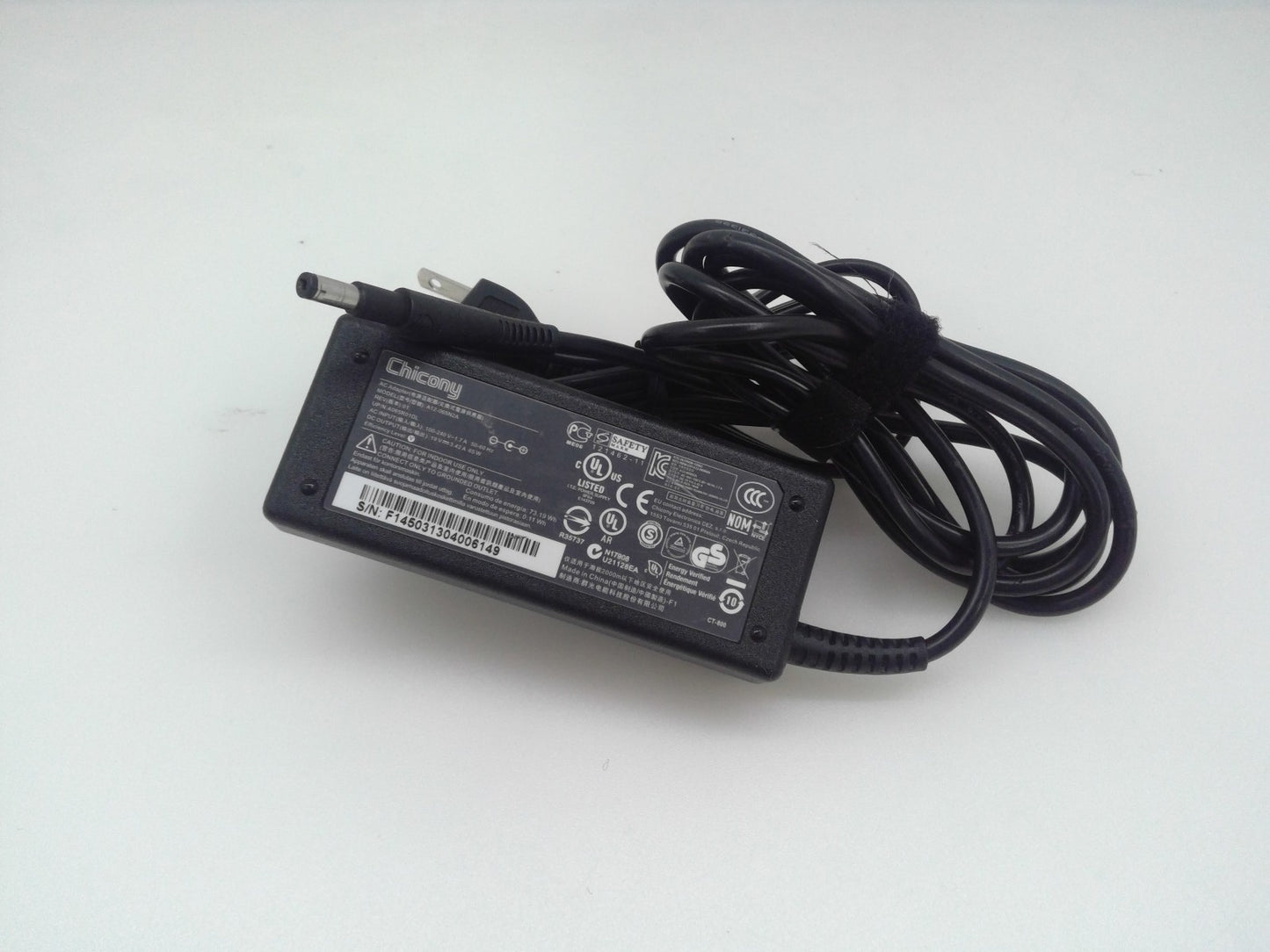 Genuine Chicony A12-065N2A AC Adapter 19V 3.42A 65W W/Power Cord