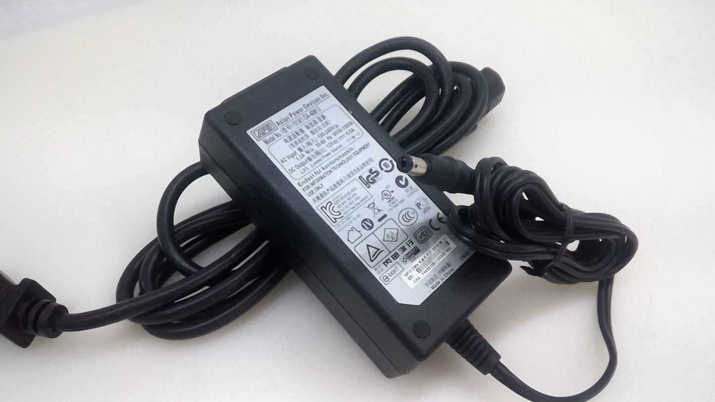 Genuine Asian Power Devices DA-48M12 AC Adapter 12V 4A 5.*2.5mm