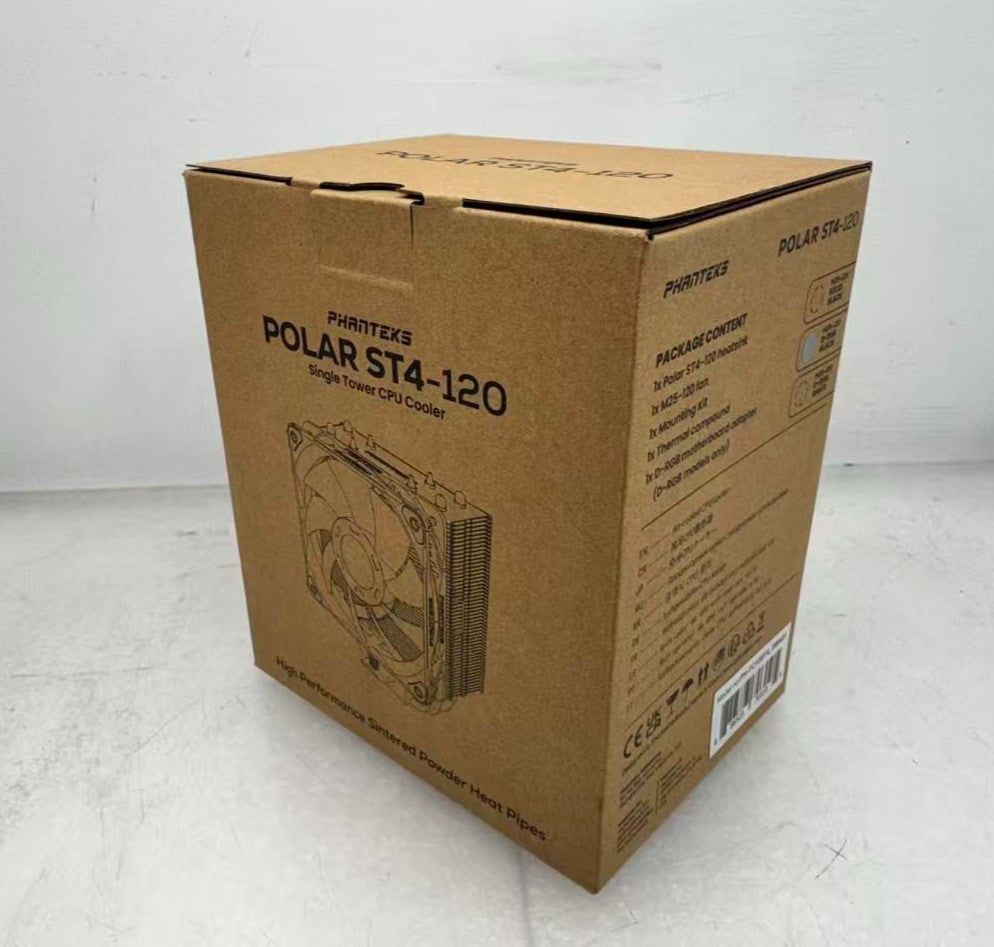 Phanteks POLAR ST4-120 CPU Cooler FOR LGA 115x,1200,1700 AM4 AM5 Black