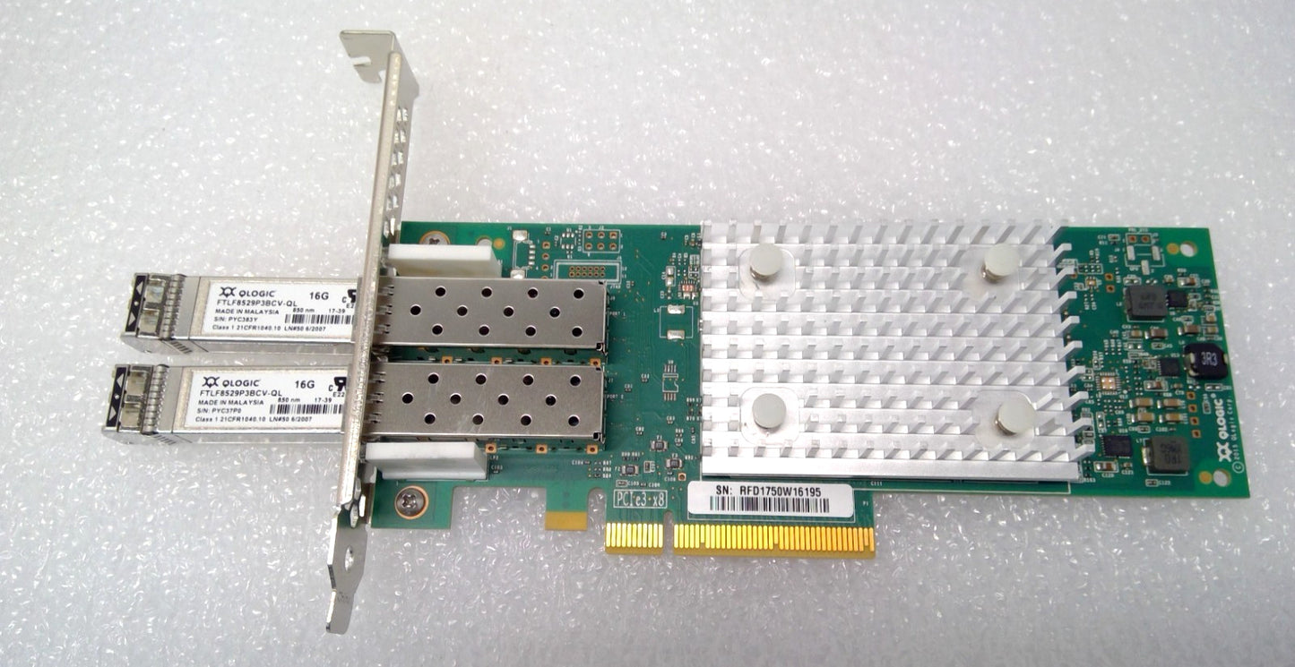 QLogic CK9H1 YCVFG Dual Port Fiber Channel HBA QLE2692-DEL W/2 16G SFP