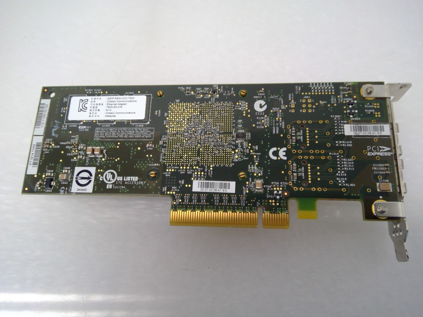 Chelsio 110-1169-50 Dual Port 10Gbe SFP+ T520-SO-CR NIC T520
