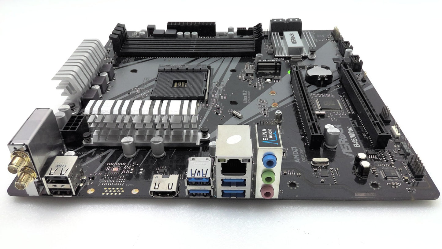 ASRock B450M/ac Socket  AMD AM4 Ryzen Motherboard micro ATX *Read*