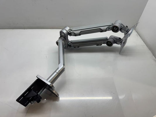 Workrite Monitor Desk Mount Stand Arm dual Screens (No Screw) up to 34" -Silver