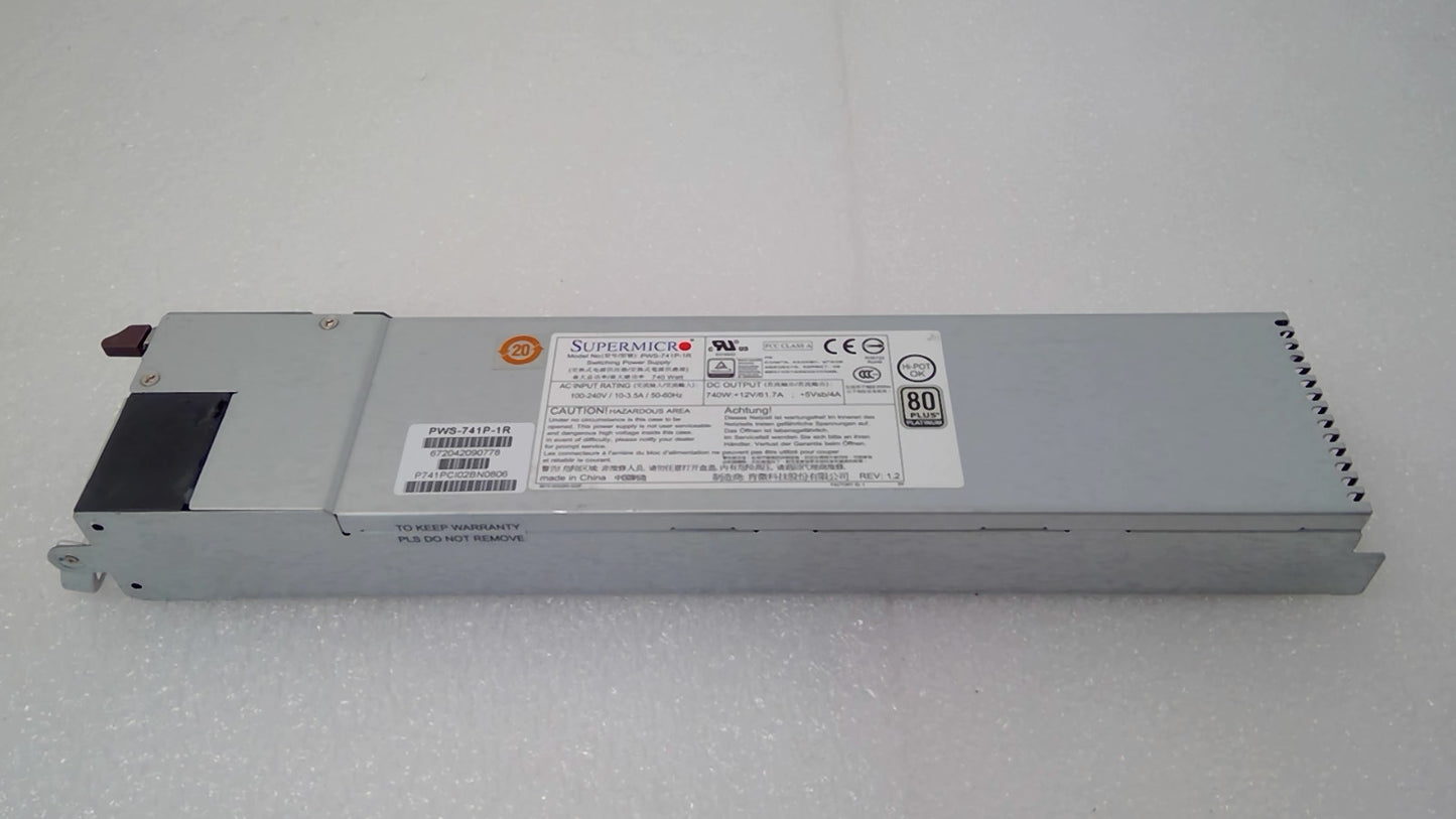 SuperMicro Albecom PWS-741P-1R 740WATT 1U 80+ PLATINUM 1xFAN HOT-SWAP