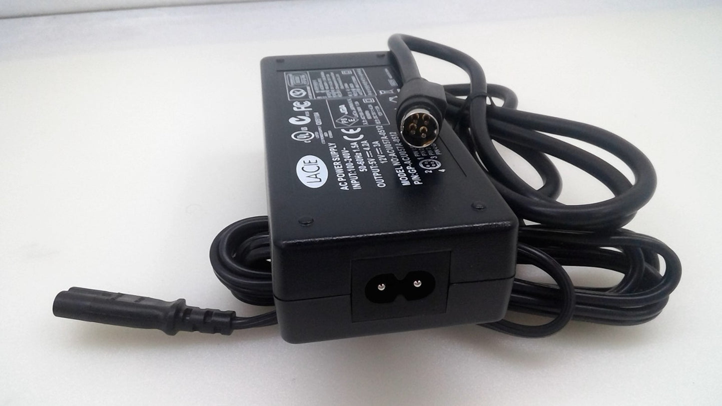 Genuine LACIE ACU057A-0512 4-Pin AC Adapter Power Supply 5V 4.2A 12V 3A w/Cord
