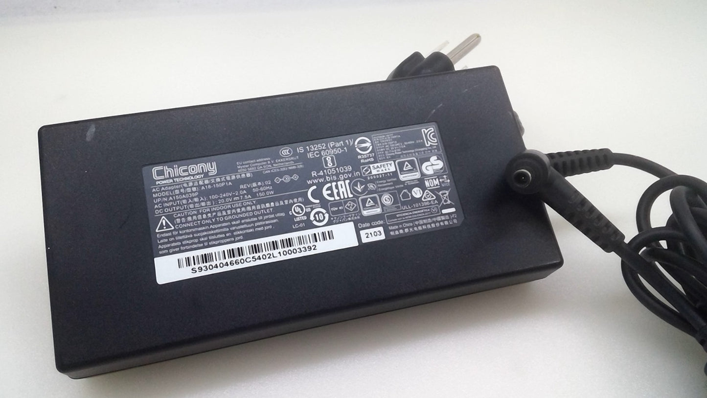 Chicony 150W 20V 7.5A  A18-150P1A For MSI Katana GF66 11UC-087IT AC Adapter 4.5m