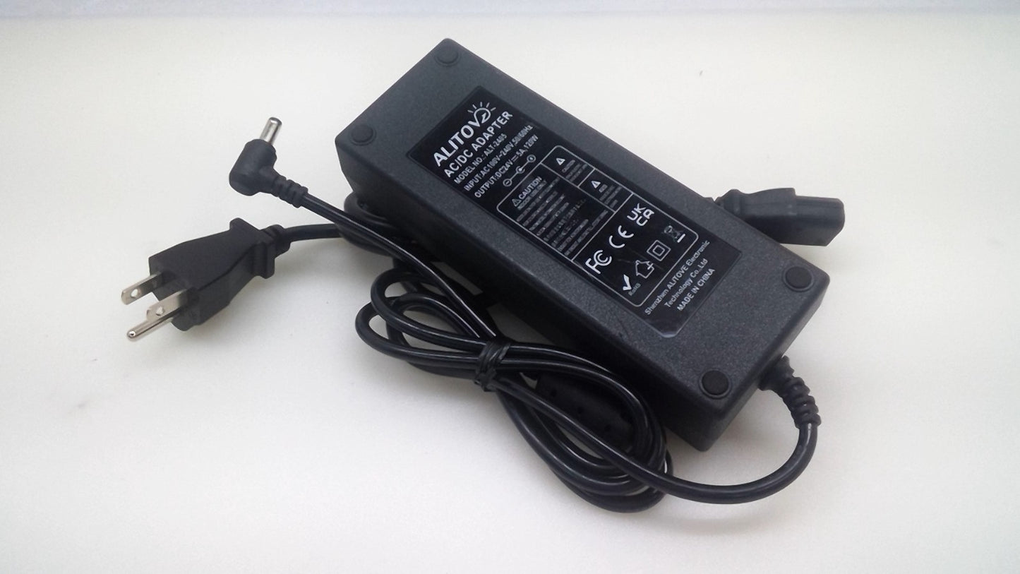 Alitove 24V 5A 120W AC/DV Power Adapter Brick w/ Barrel Plug ALT-2405 W/Cord