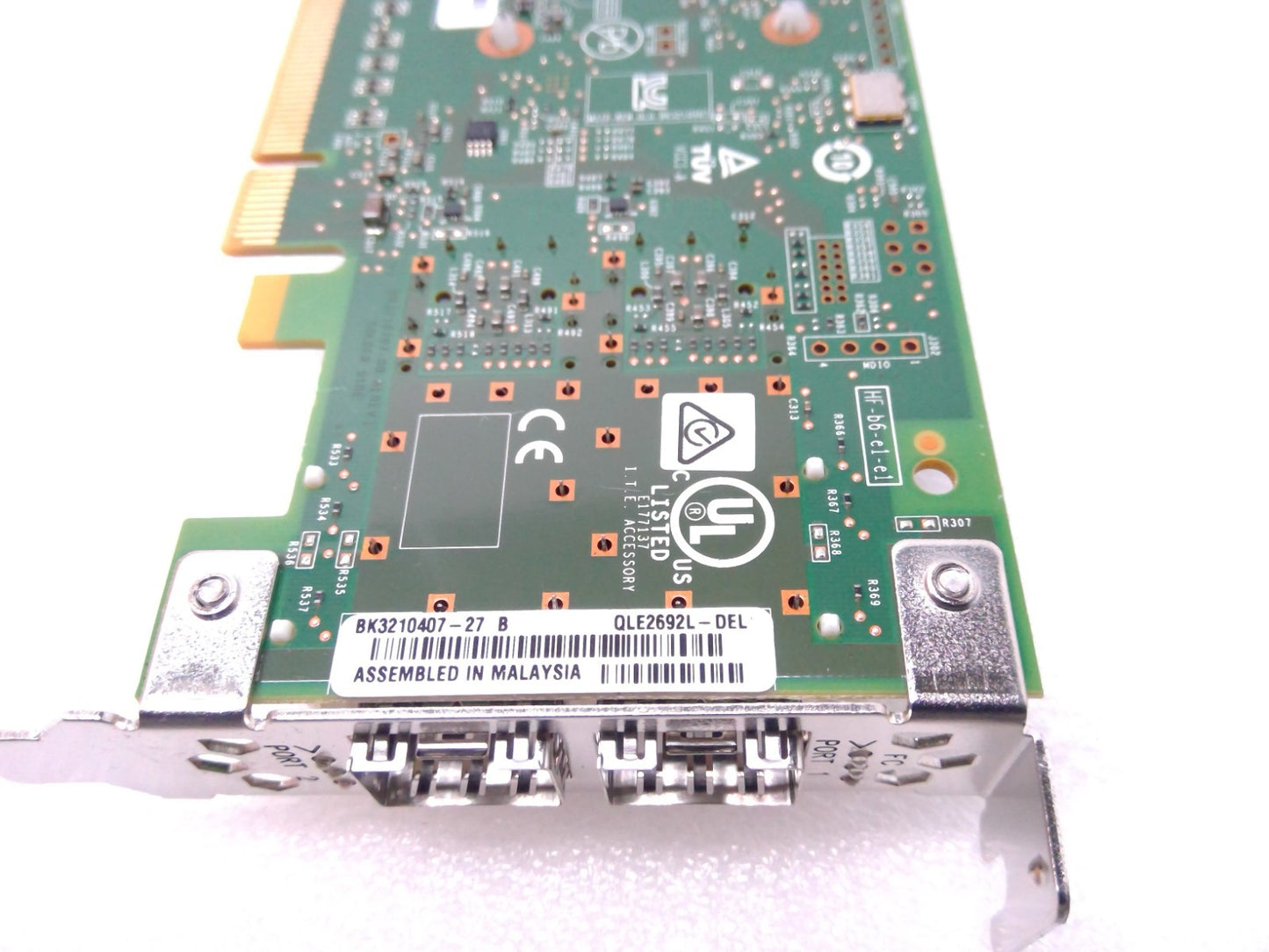 Dell Qlogic QLE2692L-DEL Dual Port 16GB Fibre Channel 0WVT0T 0TCK3G W/2 SFP