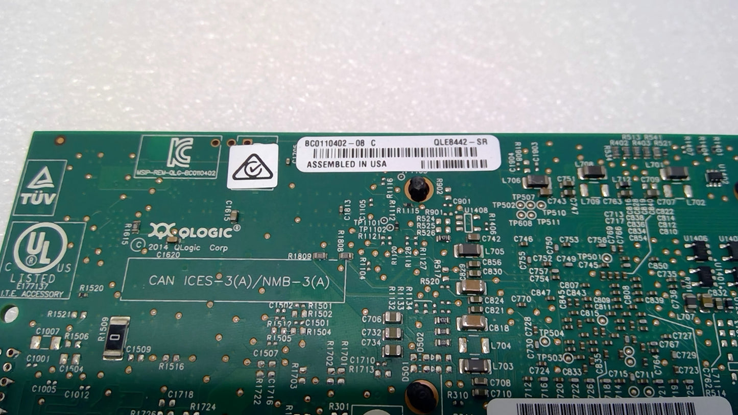 QLogic QLE8442-SR 2-Port 10Gb PCIe 3.0 x8 Host Bus Ethernet Adapter Card W/2SFP+