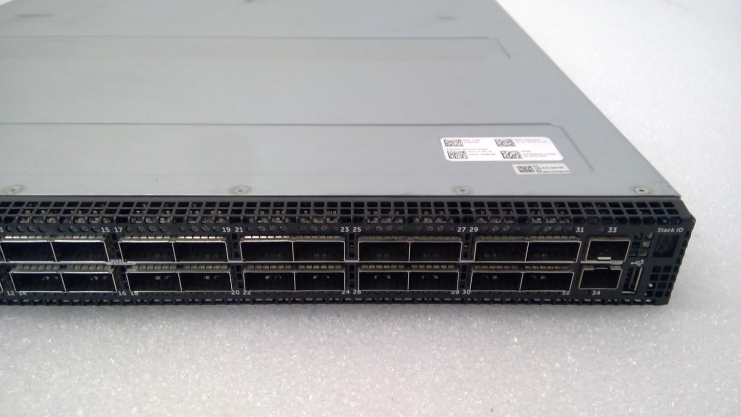 Dell Z9100-ON 32 Port 100GbE QSFP28 SONIC ONIE F2B Ethernet Switch 2x 10GB SFP+