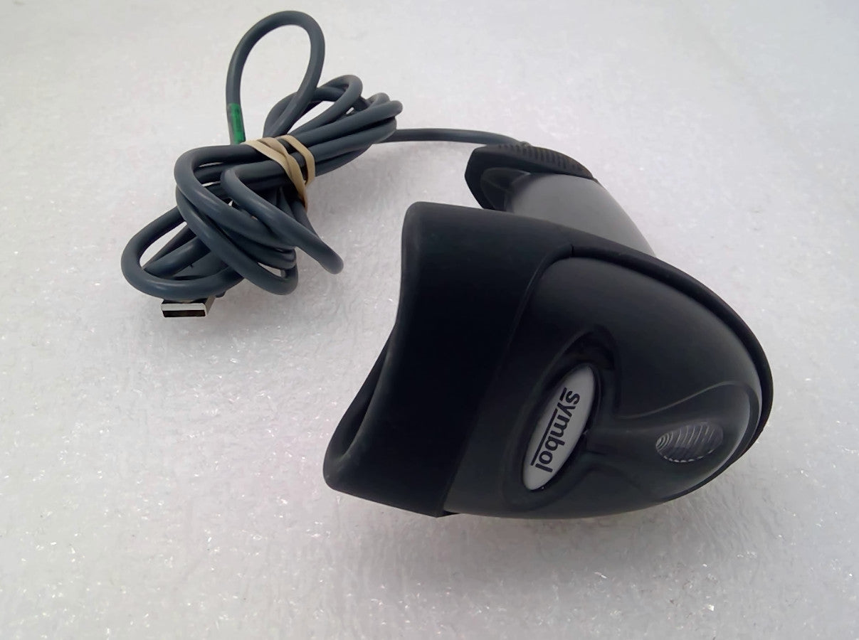 Symbol Barcode Scanner Black LS2208-SR20007R Handheld Laser USB With Stand