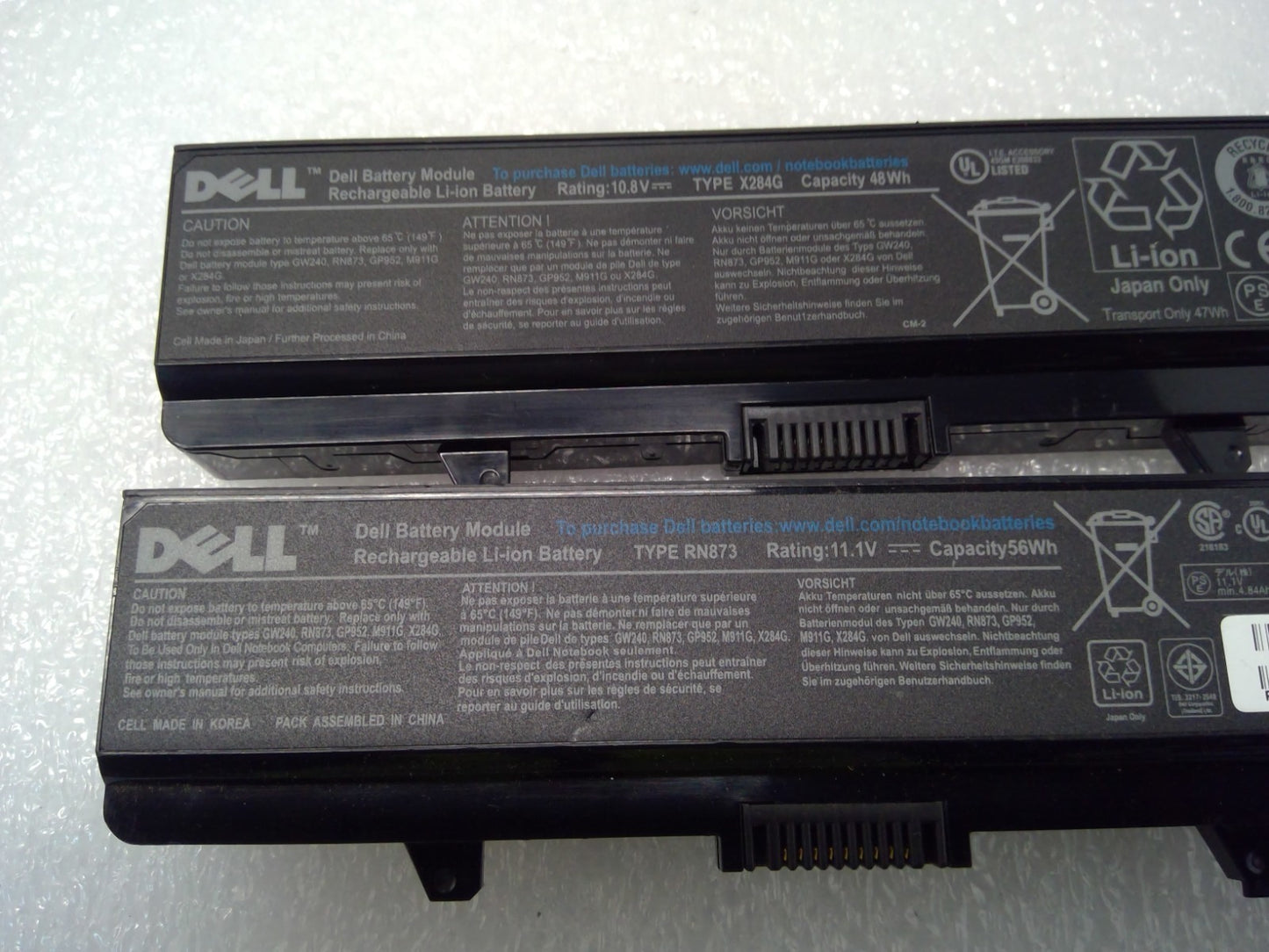 Battery for DELL Li-ion 1525 1526 1545 0GW252 GP952 GW240 RN873/56Wh X284G/48Wh
