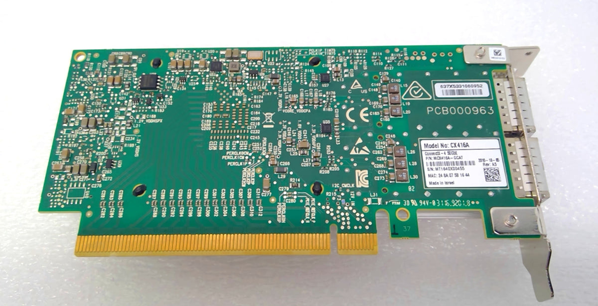 Mellanox ConnectX-4 MCX416A-GCAT 50GbE Dual Port QSFP28 PCIe x16 NIC Adapter