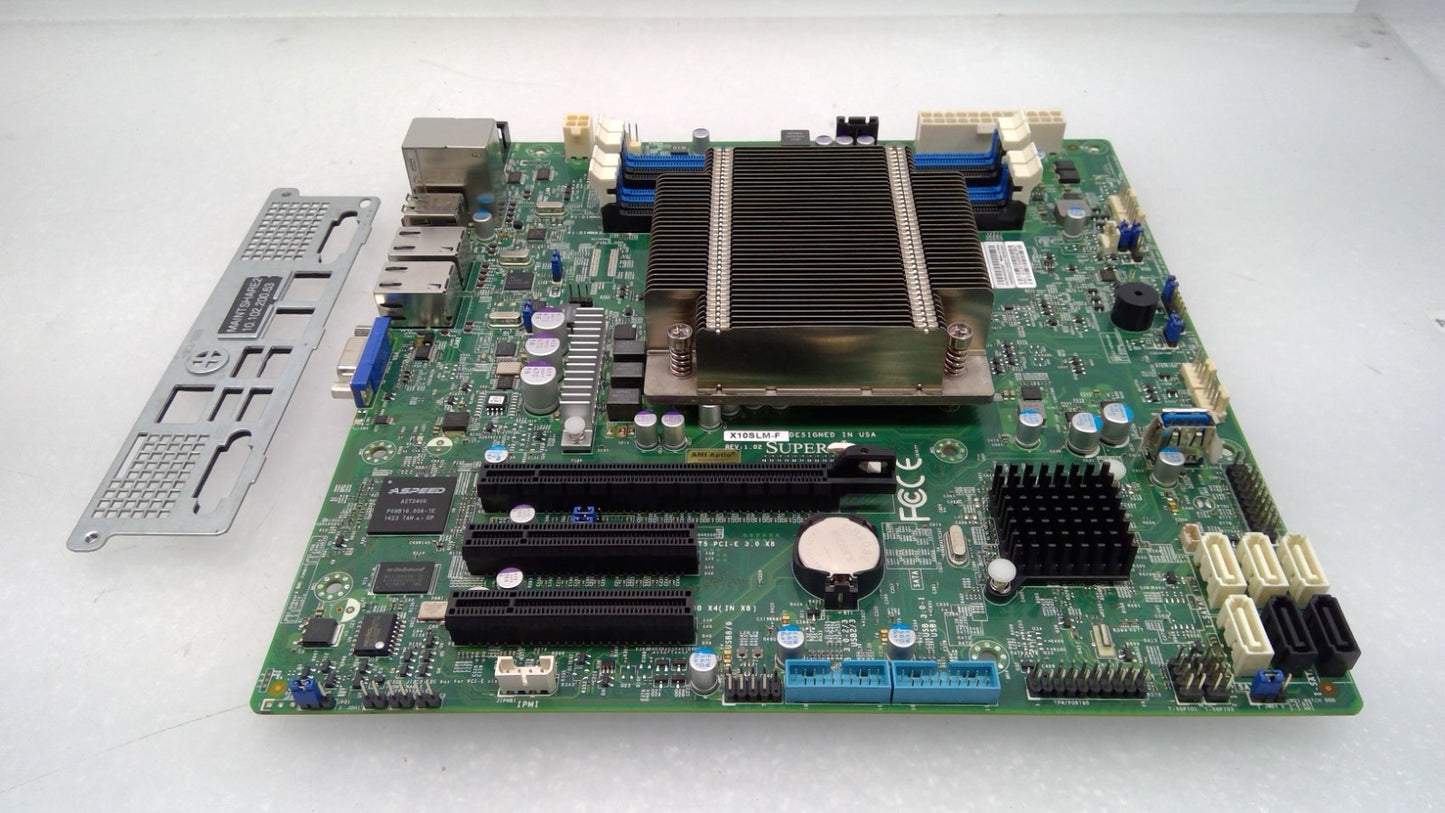 SuperMicro X10SLM-F Server Motherboard  LGA1150 MicroATX DDR3 w/I/O + Heat sink