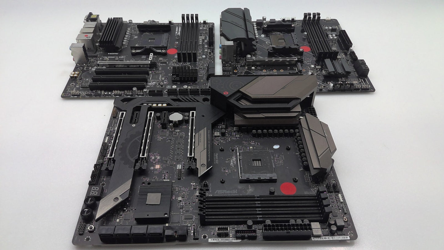 3X *For Parts* ASRock B550AM Gaming  & B550 TAICHI & MSI PRO B550M-VC WIFI/Mixed