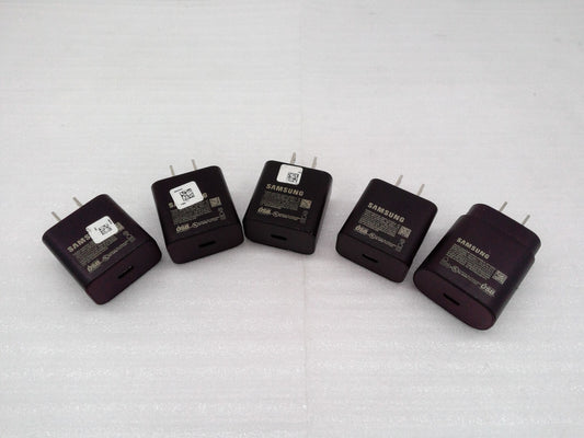 Lot of 5 Genuine Samsung  Super Fast Charging Wall Charger - Black  USB C