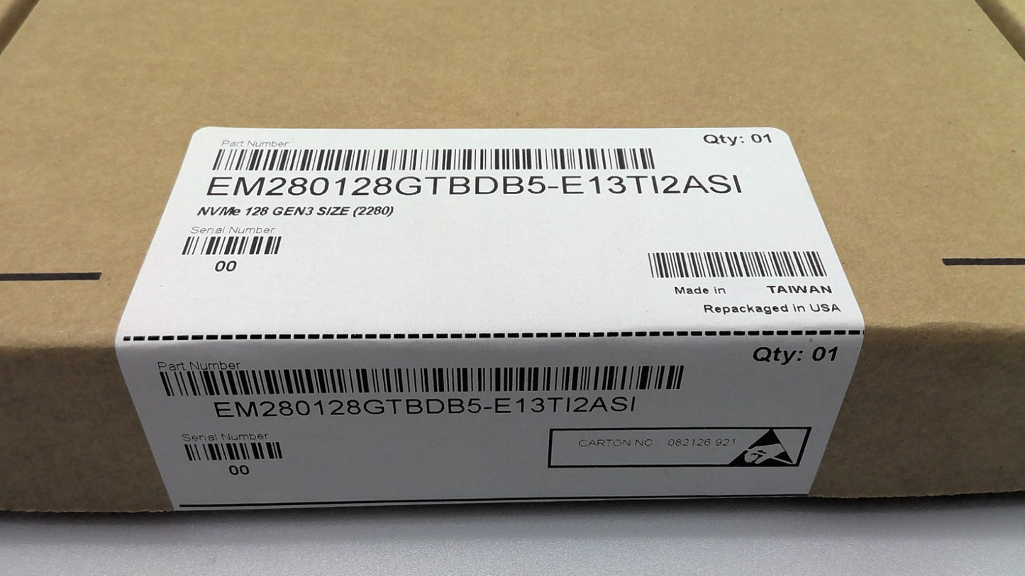 New Phison 128GB Gen3 M.2 2280 PCIe NVMe SSD - EM280128GTBDB5-E13T12ASI