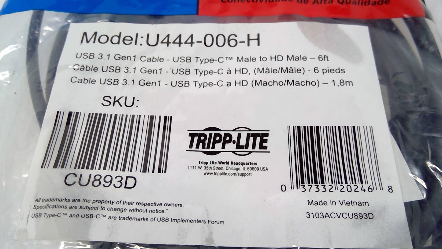 New Tripp Lite 6ft USB-C to HDMI 4K Cable U444-006-H Thunderbolt 3