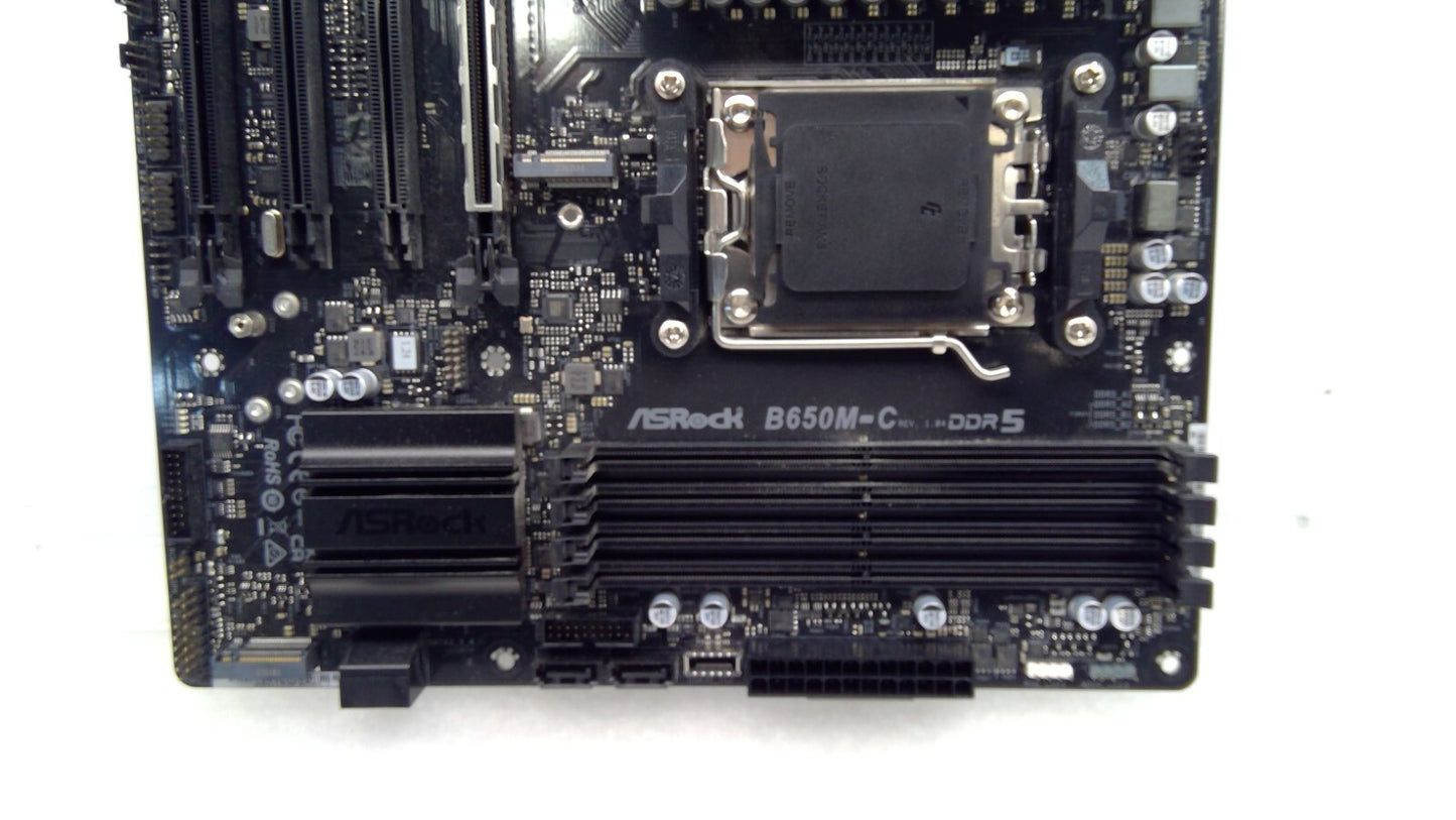 ASRock B650M-C Micro ATX MB AMD Socket AM5 DDR5 HDMI Missing WIFI Module