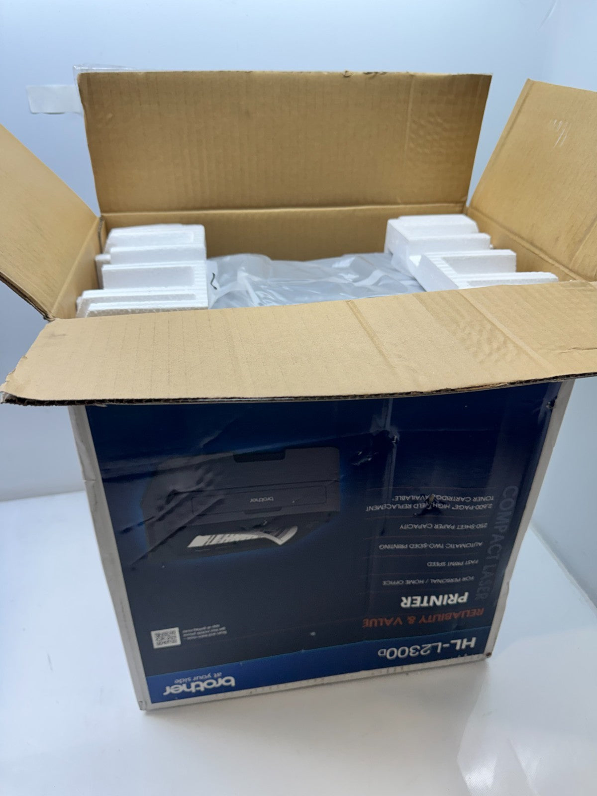 Brother Printer HL-L2300D Monochrome Laser Printer With Toner Open Box