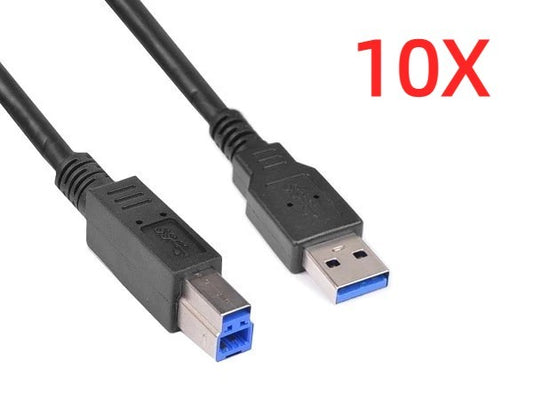 LOT OF 10 Genuine HP 917468 USB 3.0 Cable A-Male to B-Male 6ft Black