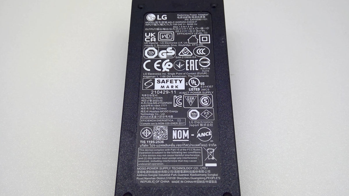 Genuine LG EAY65901101 25V 1.52A 38W AC Adapter MS-Z1520R250-038A0-P