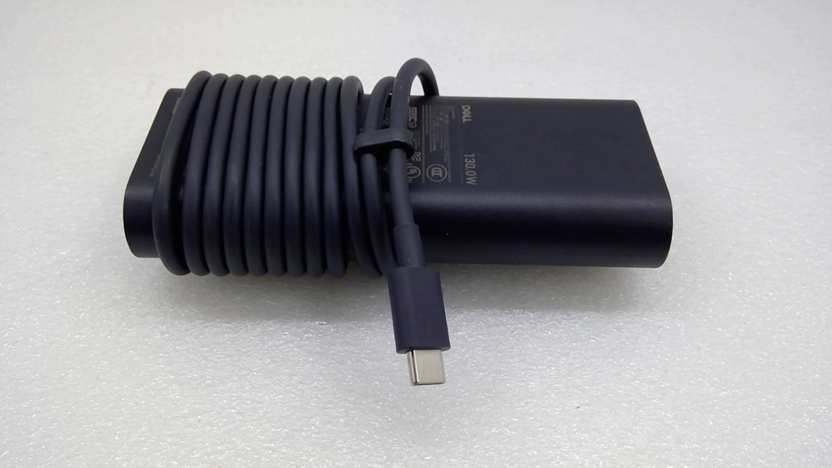 Genuine Dell 130W USB-C GaN Slim AC Adapter HA130PM230 0KC2N6 Gray OEM