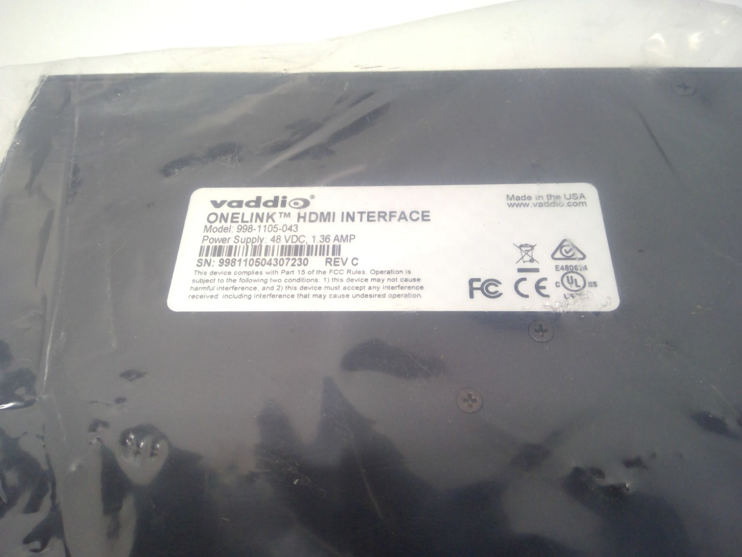 Vaddio OneLink HDMI Interface & EZIM 998-1105-043 & 998-6700-043 W/AC