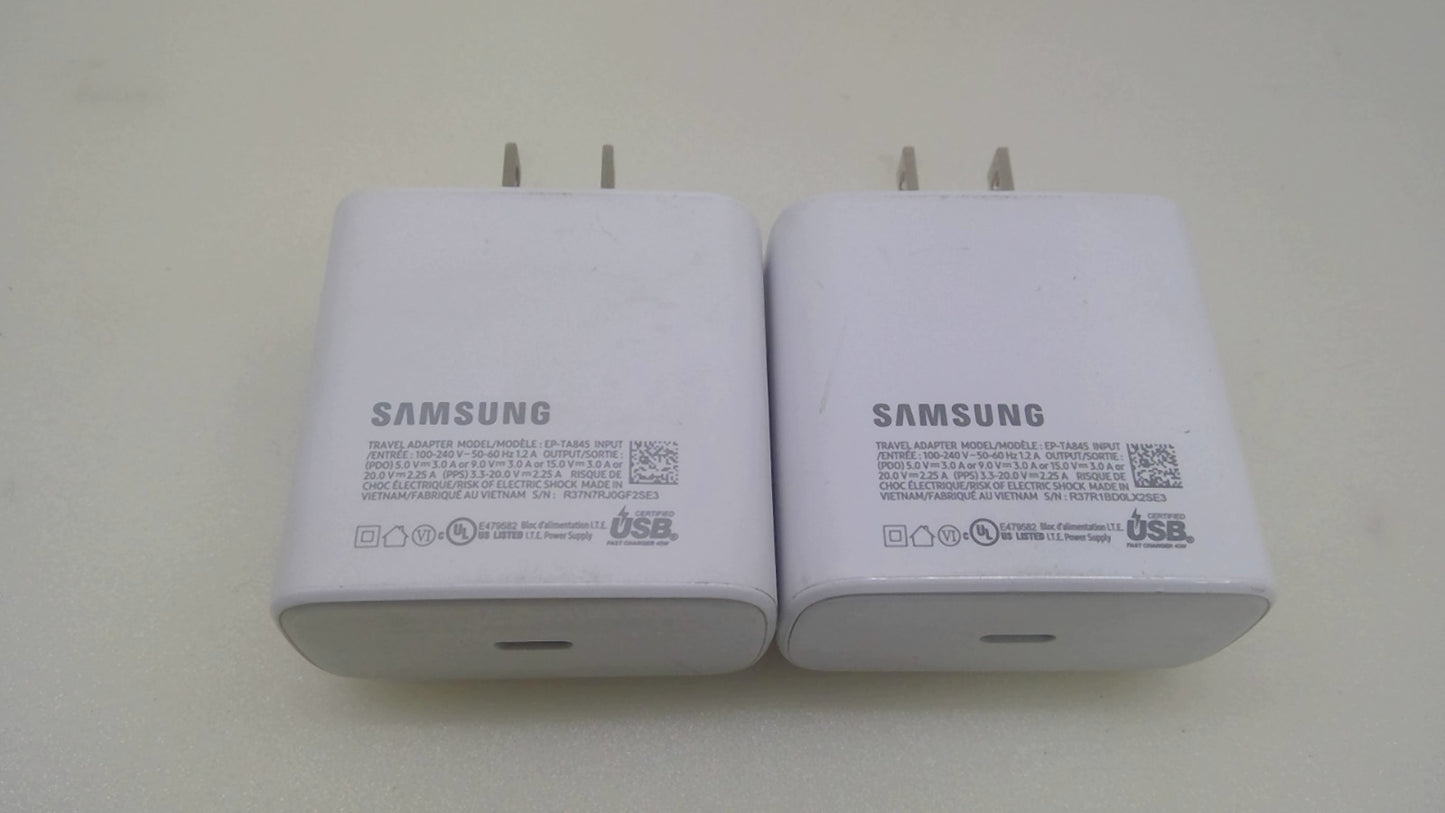Lot of 2 Genuine Samsung EP-TA845 45W USB-C Super Fast Wall Chargers OEM