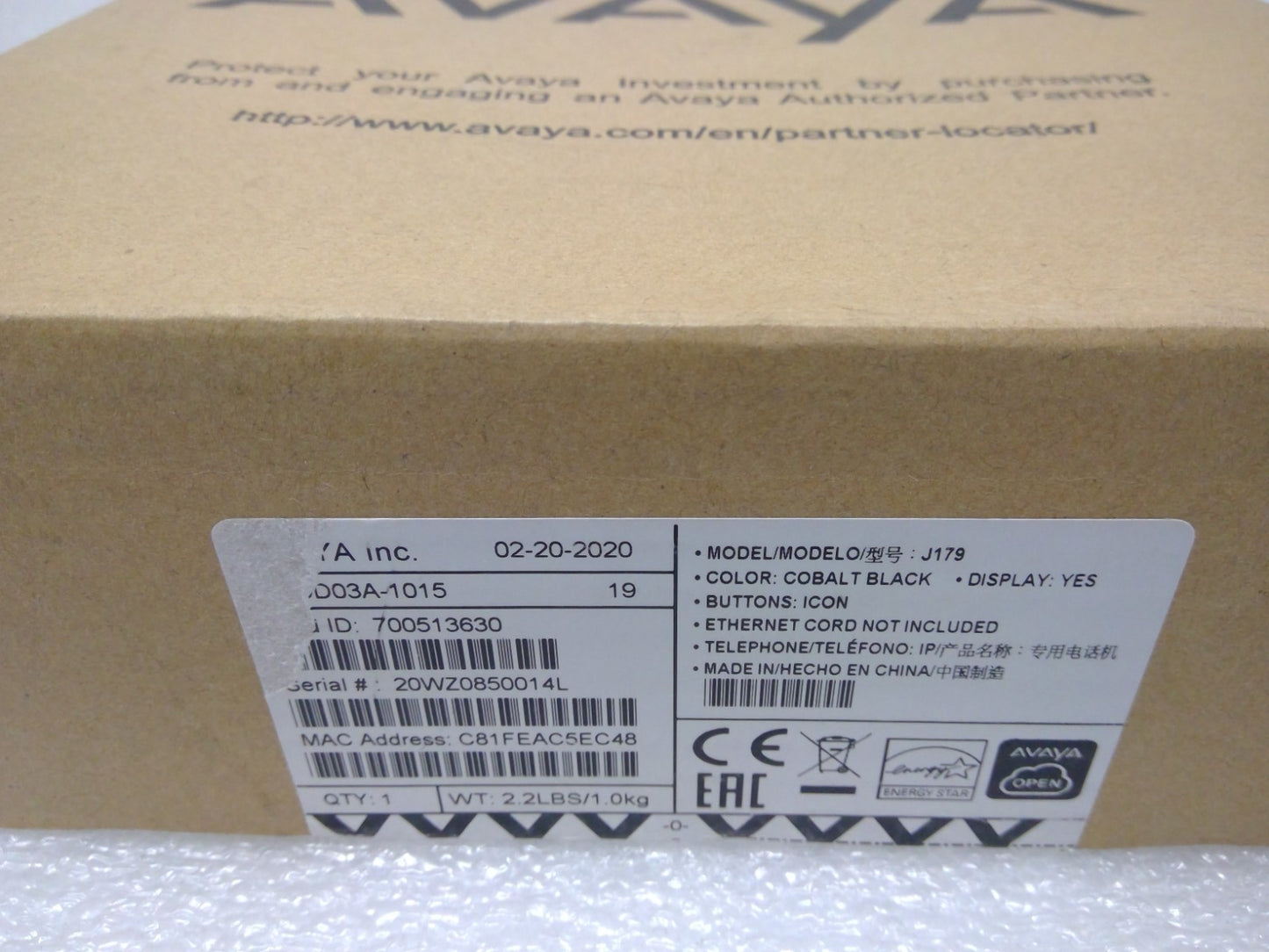 New Avaya J179D03A-1015 Color Display Gigabit Office IP Phone 700513630