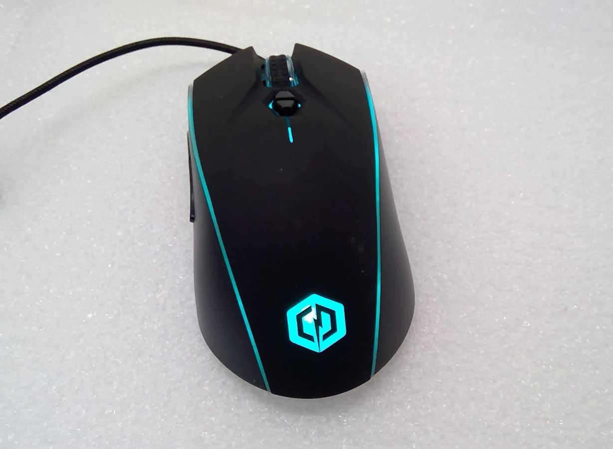 CyberPower PC MO-131-102 Gaming Optical Mouse Black Multi-Color LED USB Wired