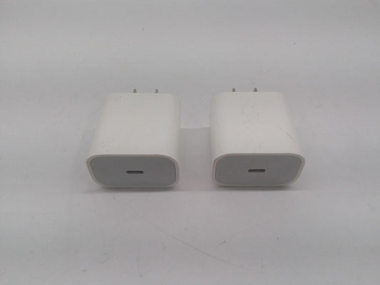 Lot of 2 Genuine Apple A2305 MHJA3AM/A 20W USB-C Power Adapter White