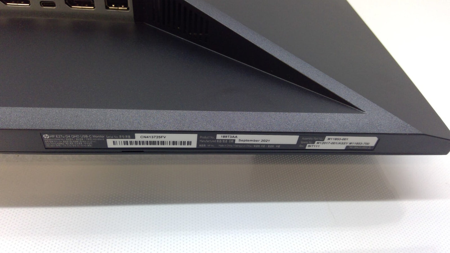 HP E27u G4 27" QHD USB-C Monitor, HDMI DisplayPort No Stand