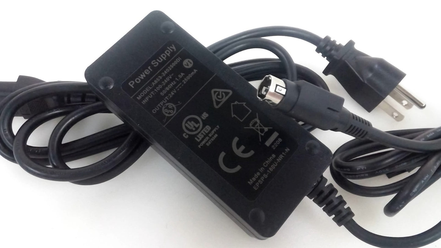 Power Supply 24V 2.5A AC Adapter A653-2402500DI For Printer with 3 pin Charger