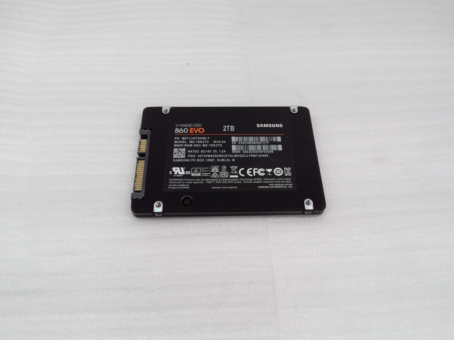 Samsung 860 EVO 2TB 2.5" SATA SSD Solid State Drive MZ-76E2T0