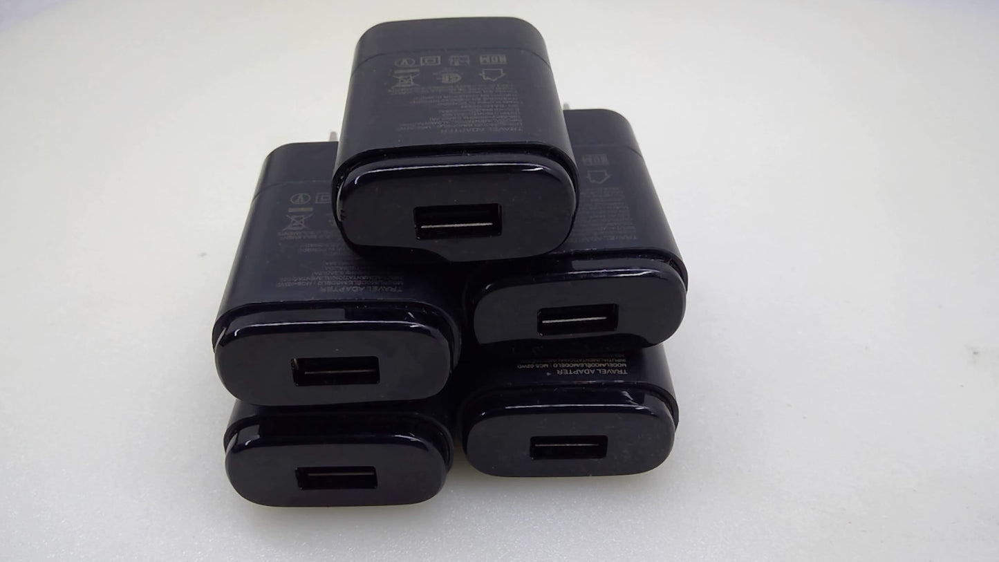 Lot of 5 OEM LG MCS-02WD USB-A Wall Chargers 5V 0.85A EAY62709801 Black